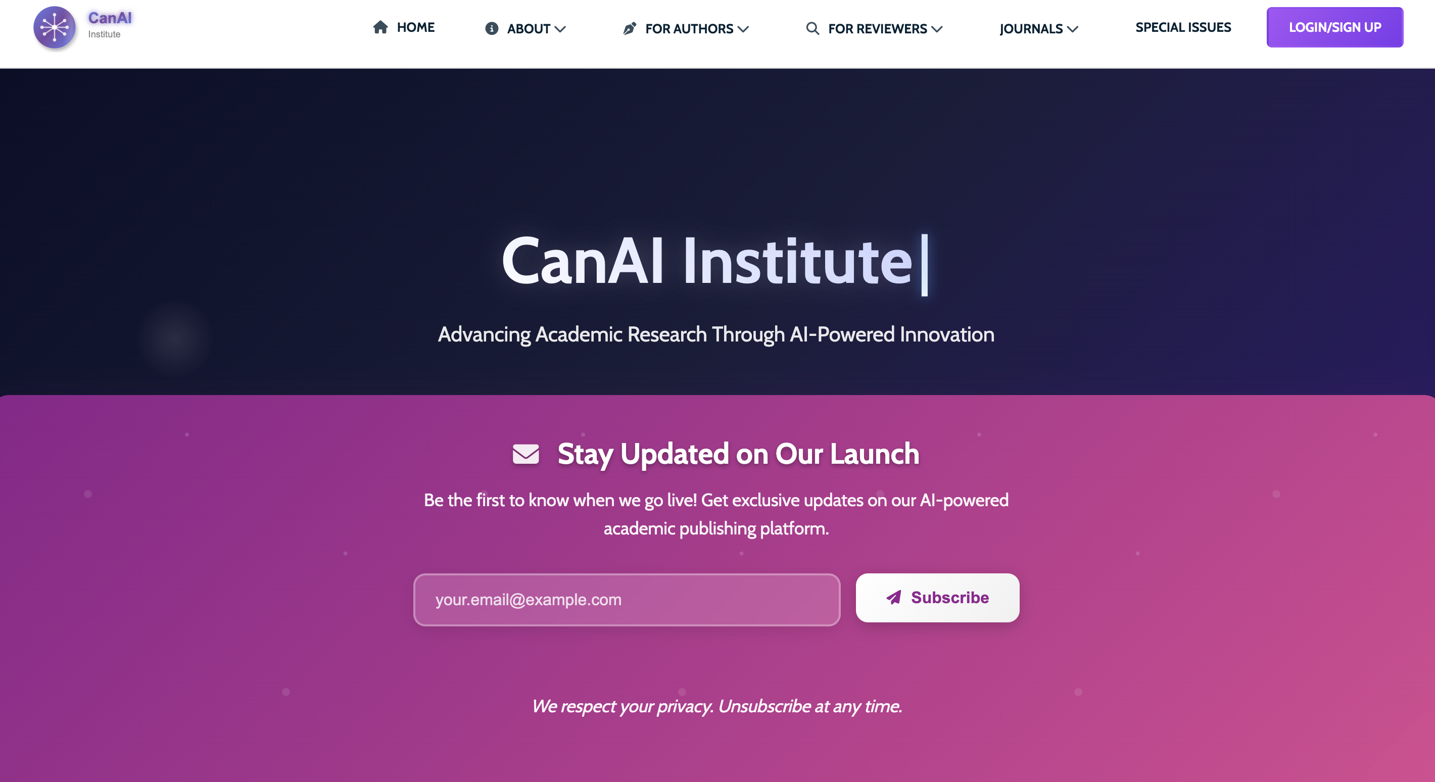CanAI Institute - AI-Powered Academic Journal Platform